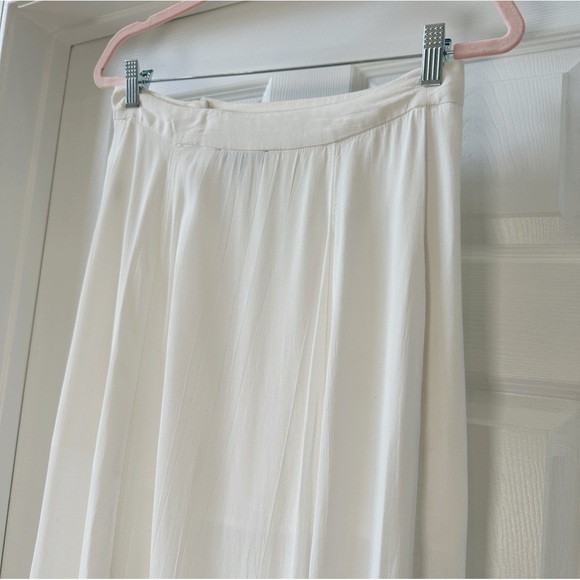 Something Navy High Waist Midi Skirt Button Front Side Slit in White Size S - Picture 7 of 9